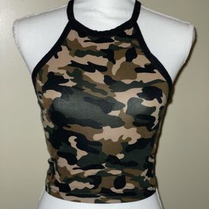 Camo halter crop top